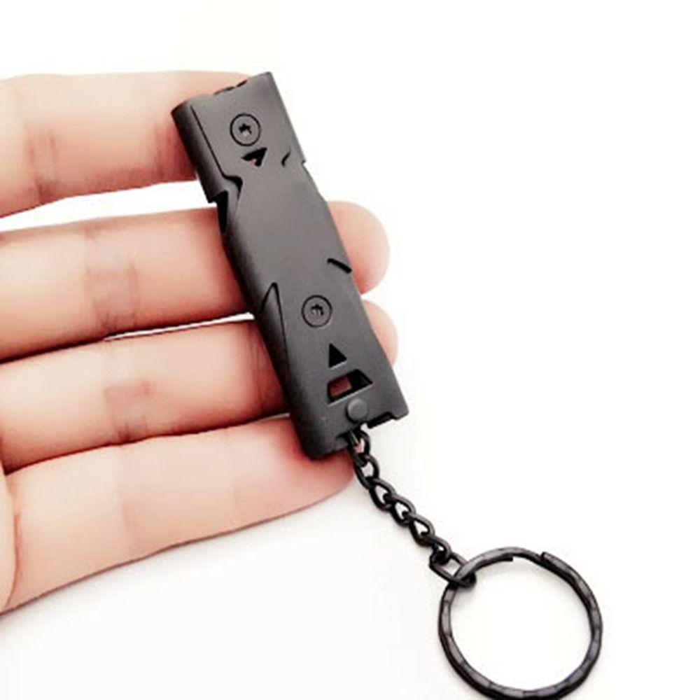 6 Colors High Decibel Whistle Stainless Steel Double Pipe Whistle Camping Hiking Tool  Outdoor Tool
