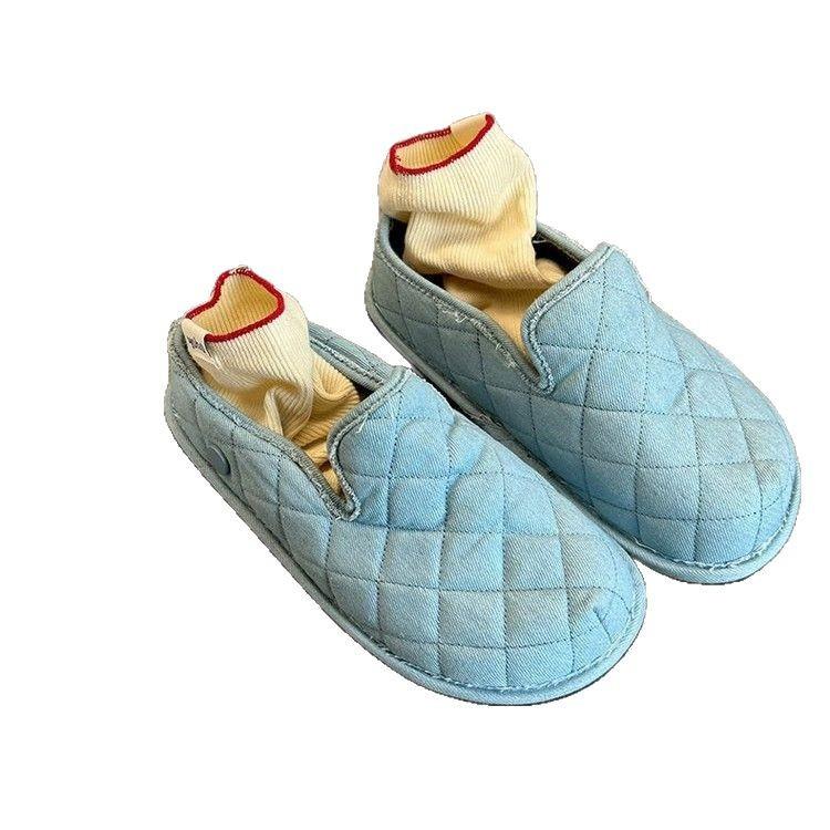 Denim Style!! Retro Denim Thick-soled Bag Head Half Slippers Women's 2025 New Casual Versatile Boken Shoes Trend