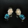 Fashionable Retro Style Inlaid Zircon Blue Droplet Pearl Necklace Earrings Look Elegant And When Worn