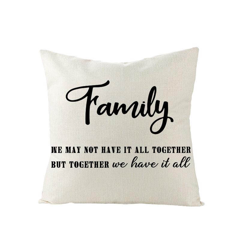 

Polyester Printed Pillow Cover New Black and White Letter Sofa Cushion Cover Household Products Cushion Cover 45 * 45Cm (excluding pillow core)