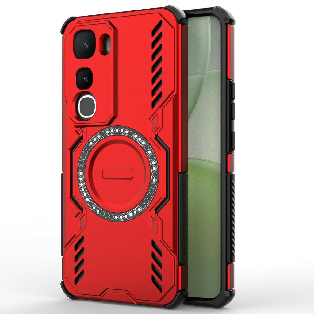 For Vivo Y400 5G Magnetic Case Butterfly Armor Hollow Heat Dissipation PC+TPU Phone Cover