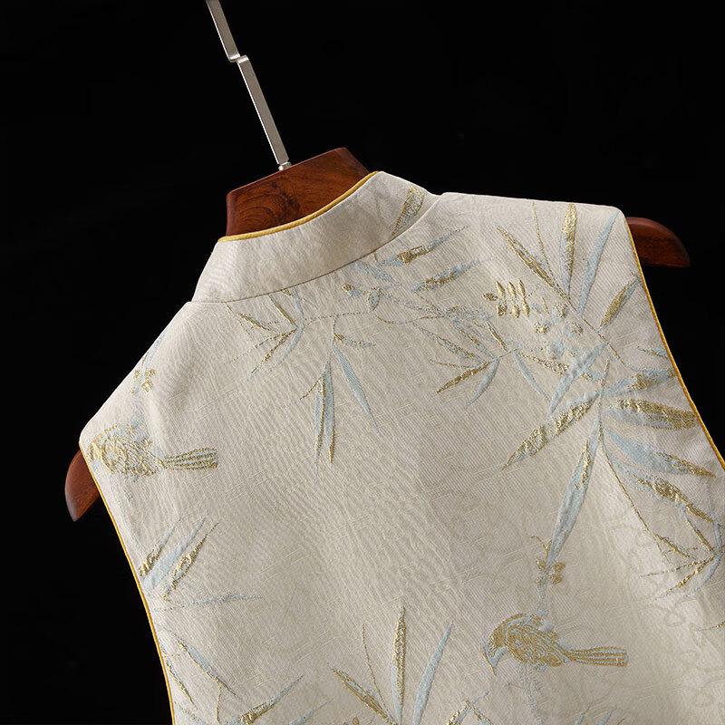 Women's New Chinese Style Jacquard Stand Collar Vest
