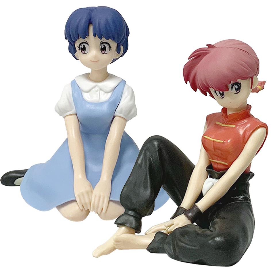 In Stock 10CM Ranma 1/2 Tendou Akane Ranma PVC Anime Figure Periphery Kawaii Sitting Toys Desktop Car Ornaments Model Gifts