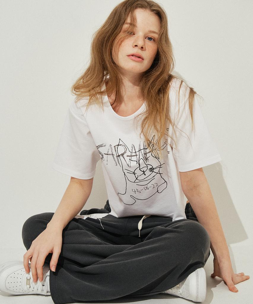 SARANAGI Se0525-Crop T-Shirt(White)