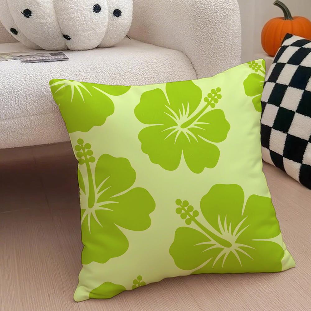 Refreshing Serene Matcha And Mint Green Cushion Cover Throw Pillow Cover Hidden Button Durable Polyester Chair Cushion