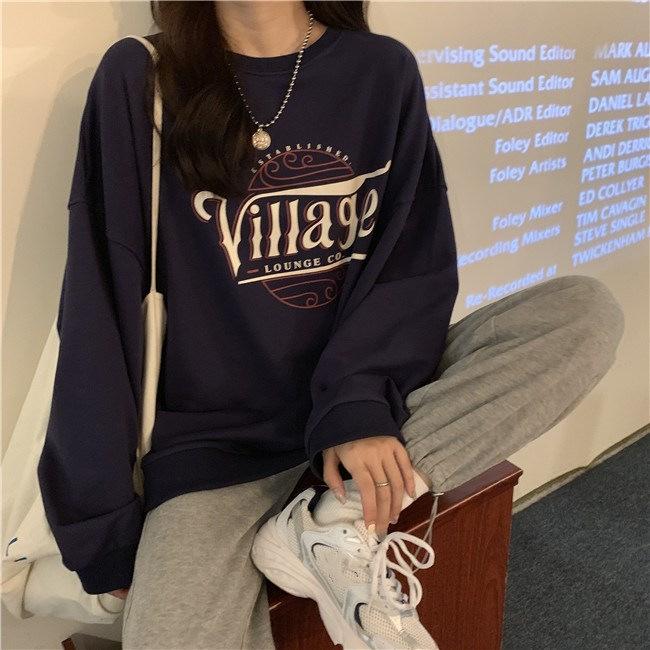 Velvet Thickened Loose Casual Sweatshirt for Women In Autumn and Winter Coat Vintage Long-sleeved Base Shirt Top Korean Women's Clothing