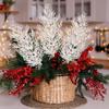 Christmas Artificial Pine Stems White Pine Branches Fake Plants DIY Xmas Tree Wreath New Year Party Gifts Table Decoration