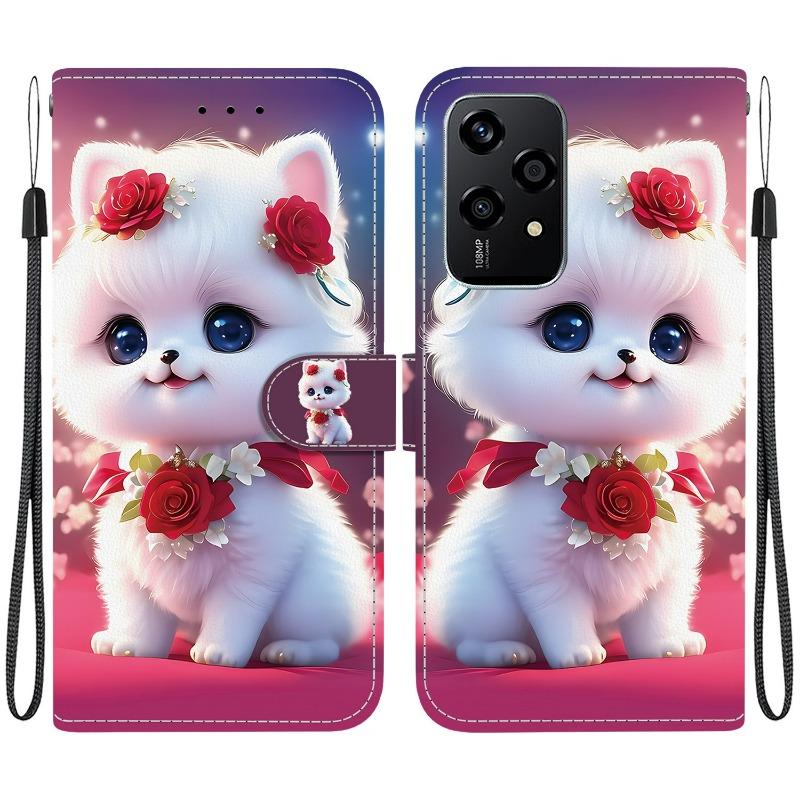 Animal Case Lion Panda Leather Phone Cover For Huawei Honor 200 Smart Lite Pro 5G Wallet Flip Coque Card Magnetic Protect Cases