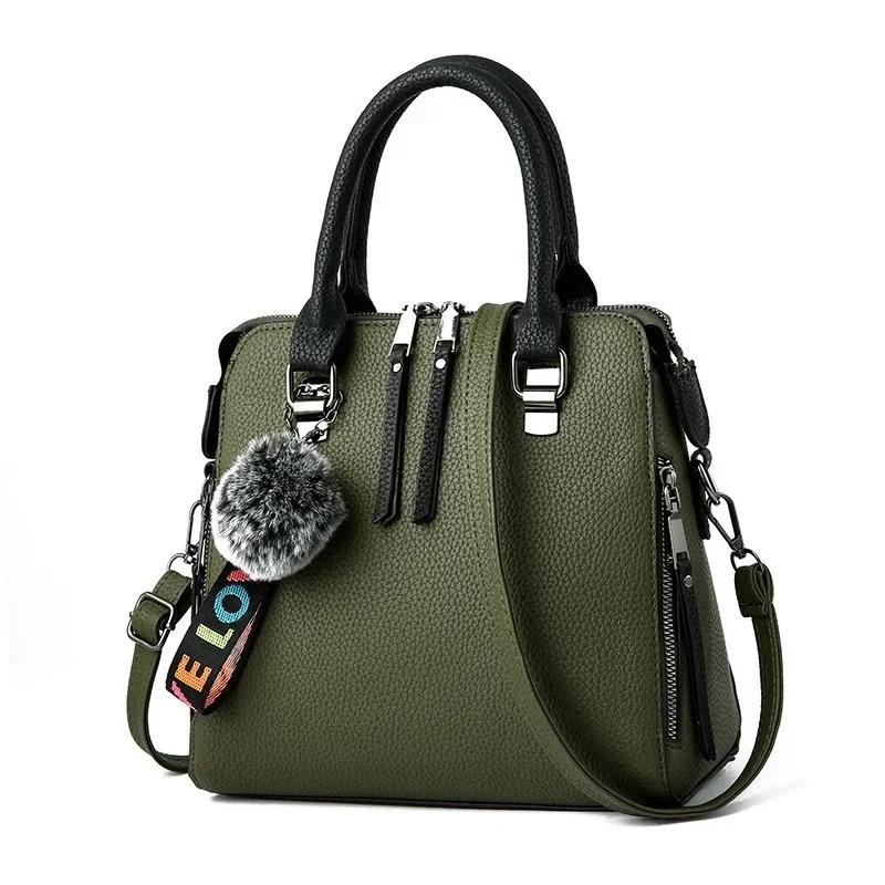 Fashi Crossbody Bags Women PU Leather Shoulder Messenger Bag for Girls Ladies Phe Purse Zipper Ornaments Tote Bag