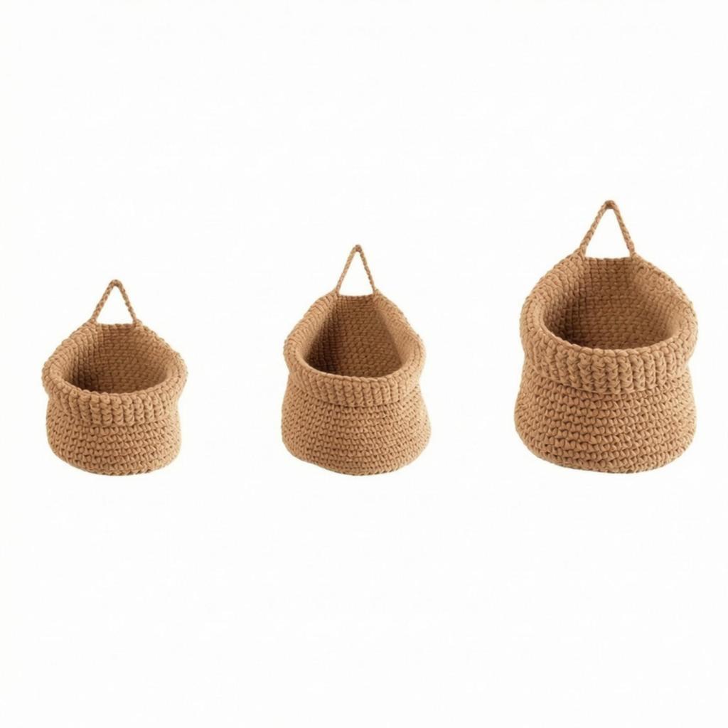 3 Pieces Wall Hanging Basket with Rope Handle Stackable for Entryway, Kitchen