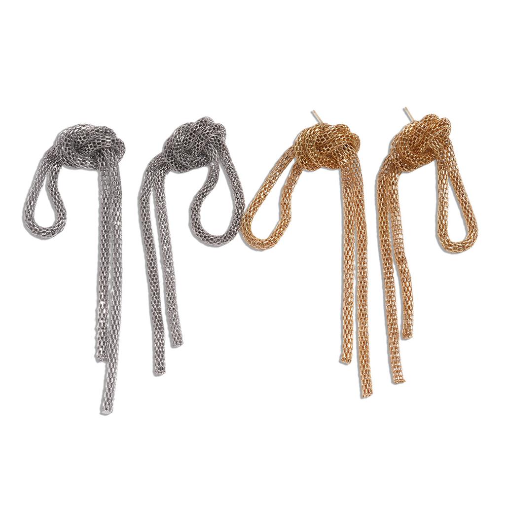 DIGADAGU Alloy Chain Knot Tassel Dangle Earrings New Vintage Luxury Earrings Women Party Jewelry Accessories