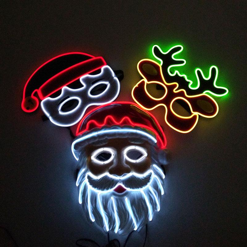 Funny Led Santa Claus Full Face Mask Christmas Santa Mask Christmas Cosplay Costume Accessory Festive Party Head Cover