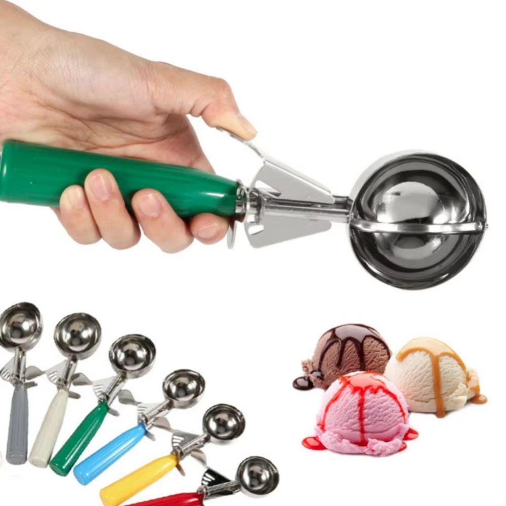 Plastic Handle Ice Cream Ball Scoop Press Design Fruit Scoop Household Ice Cream Digger  Summer