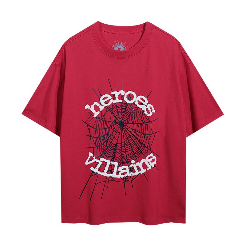 Sp5der hip hop singer Young Thug same foam letter 555555 couple T-shirt Pink short sleeve tee