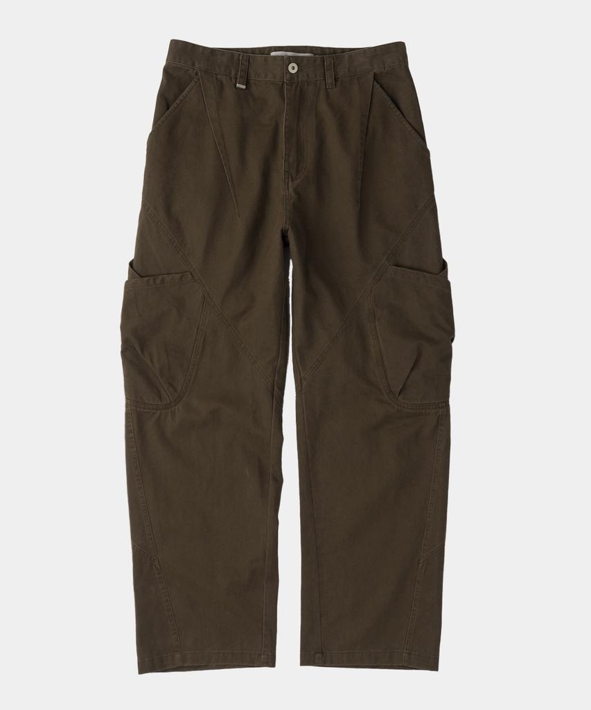 SLOWACID Out-Pocket Pintuck Pants [Khaki Brown]