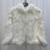 Real Rabbit Fur Braided Coat for Women Short Style Young Coat Fox Fur Bat Sleeve Shawl