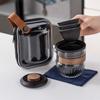 Modern simple Kung Fu travel tea set, glass filter, one pot, three cups set, high-end business commemorative gift