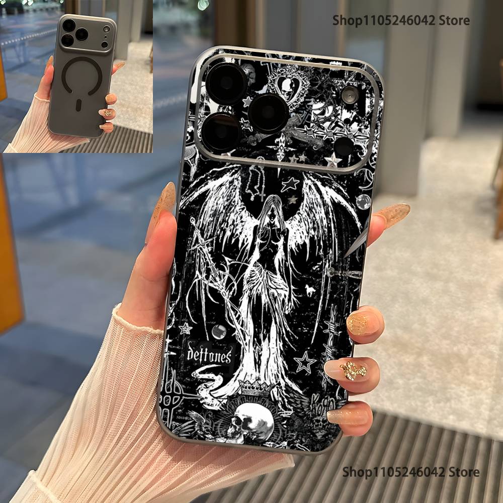 Gotische Coquette Cybersigilismus Magnetisches Kabelloses Laden Transparente graue Handyhülle Für iPhone 17,16,15,14,13,12,11Pro,Max,Plus
