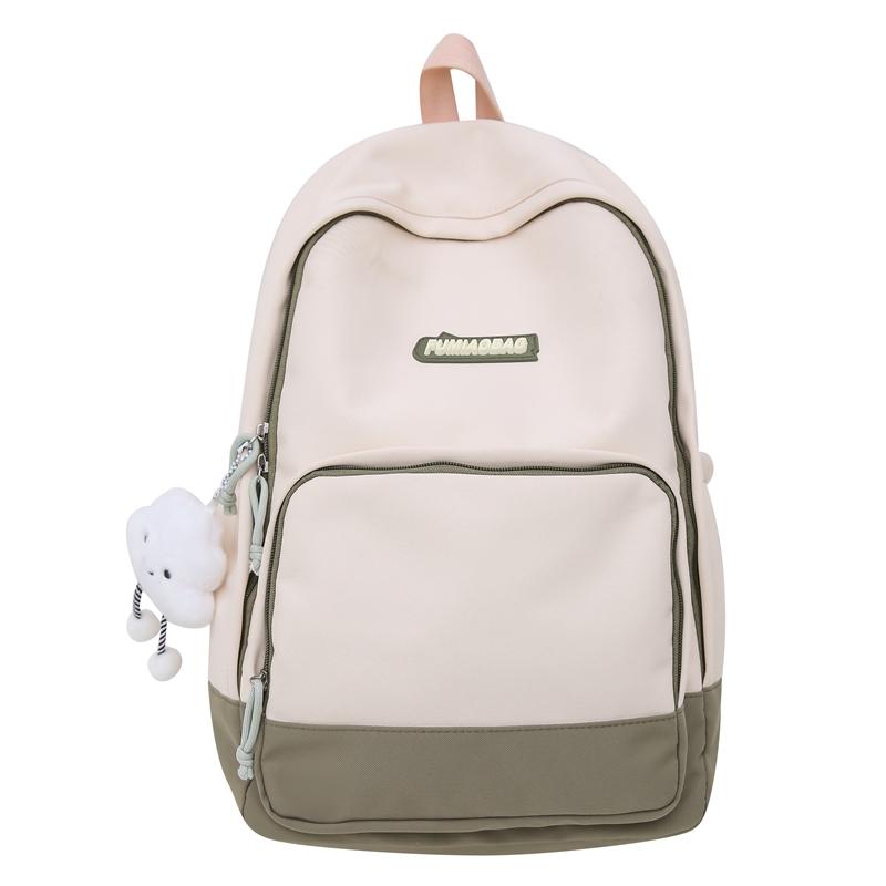 Lightweight Large Capacity Student Schoolbag Women Color Block Backpack