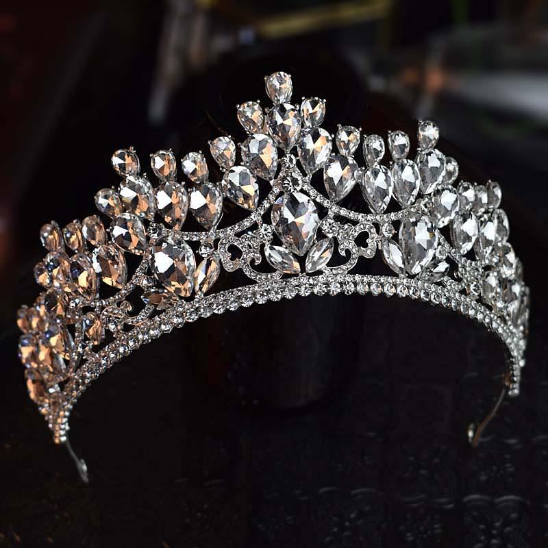 

Европейская и американская легкая роскошь Корона невесты Сверкающее хрустальное украшение для головы Корона в стиле принцессы на день рождения Свадебные аксессуары для конкурса красоты