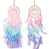 Handmade Dream Catcher Wall Decoration with LED Lights And Colorful Feathers for Home Decor Wall Hanging Design Craft Gift