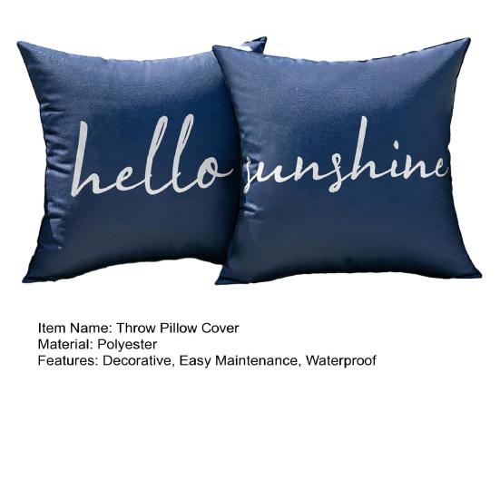 2Pcs Outdoor Cushion Covers Waterproof Throw Pillow Covers Decorative Square Pillowcases for Patio Garden Balcony Indoor Outdoor Use