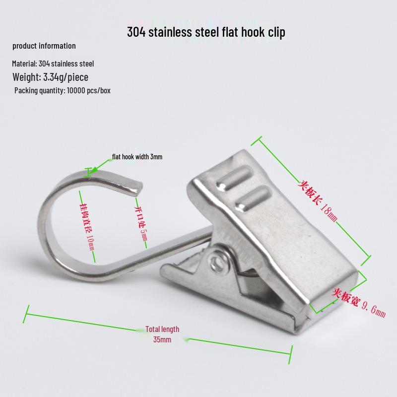 Heavy-Duty Stainless Steel Curtain Clip Hooks