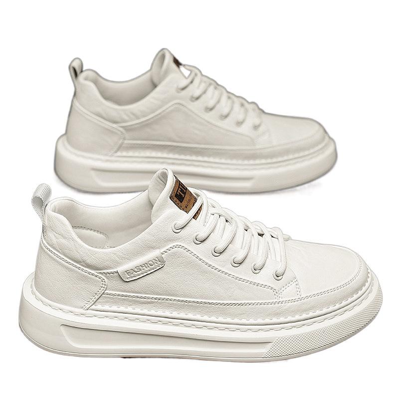 Autumn new casual leather shoes platform-soled sports little white board shoes
