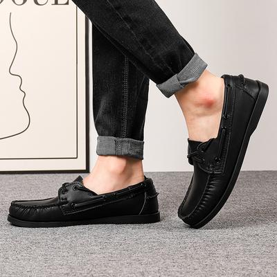 Male Shoes Leather Handmade Loafers Men Shoes Dress Shoes New Arrival Sailing Shoes Lace-Up Casual Leather Shoes Men Club Shoes
