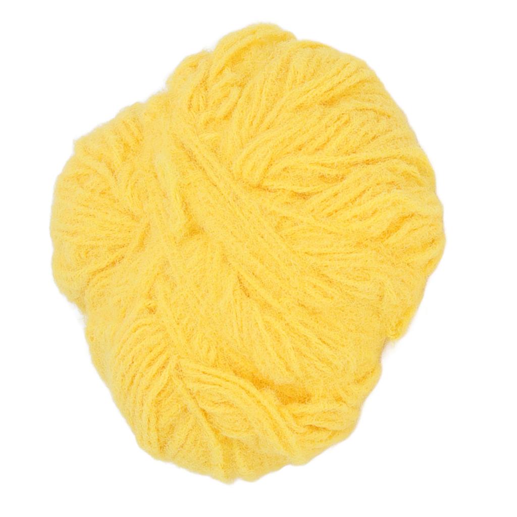 Yellow Wool Yarn DIY Knitting Doll Extensibility Wool Knitting Yarn Soft Cotton Wool Yarn for