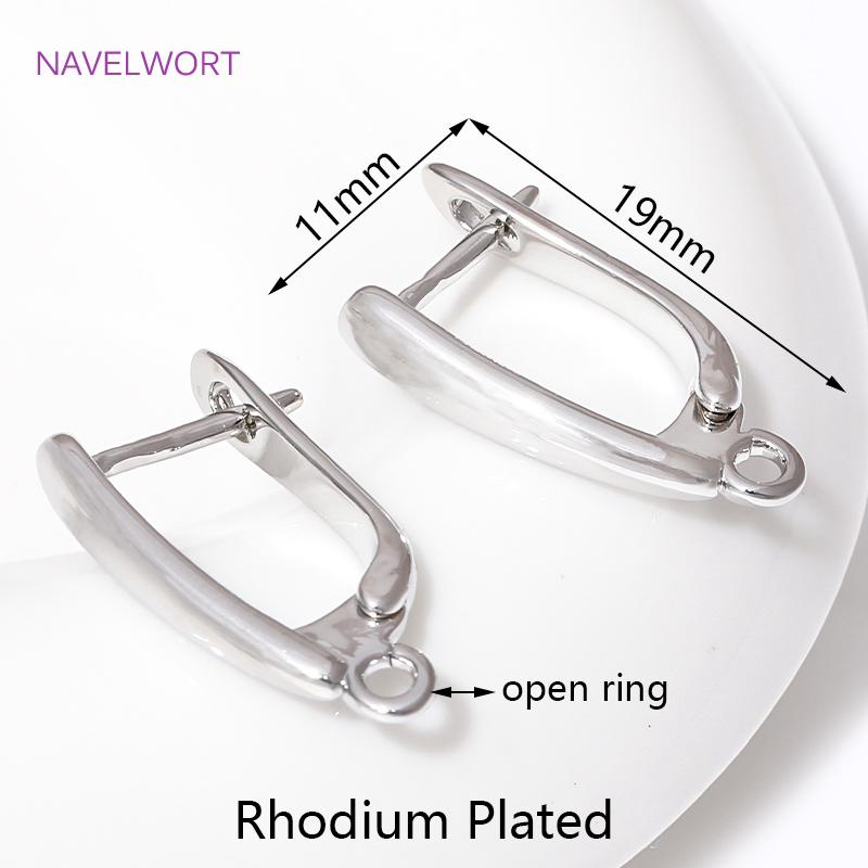 DIY Earring Making Accessories 18K Gold Plated Smooth Earring Hook Clasps Brass Metal Earwires Hooks,Jewelry Making Supplies