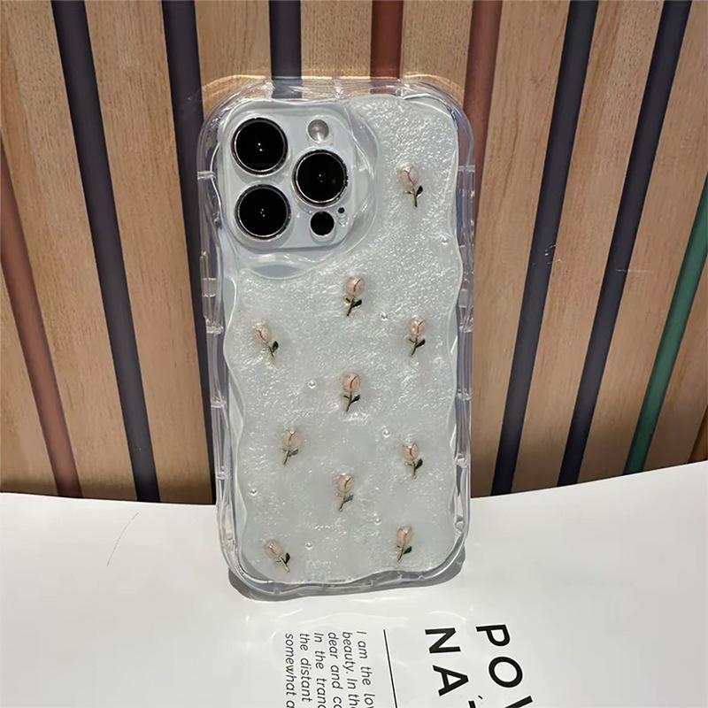 Tulip Pearl iPhone 17 Pro Max Drop-Proof Epoxy Case for Women