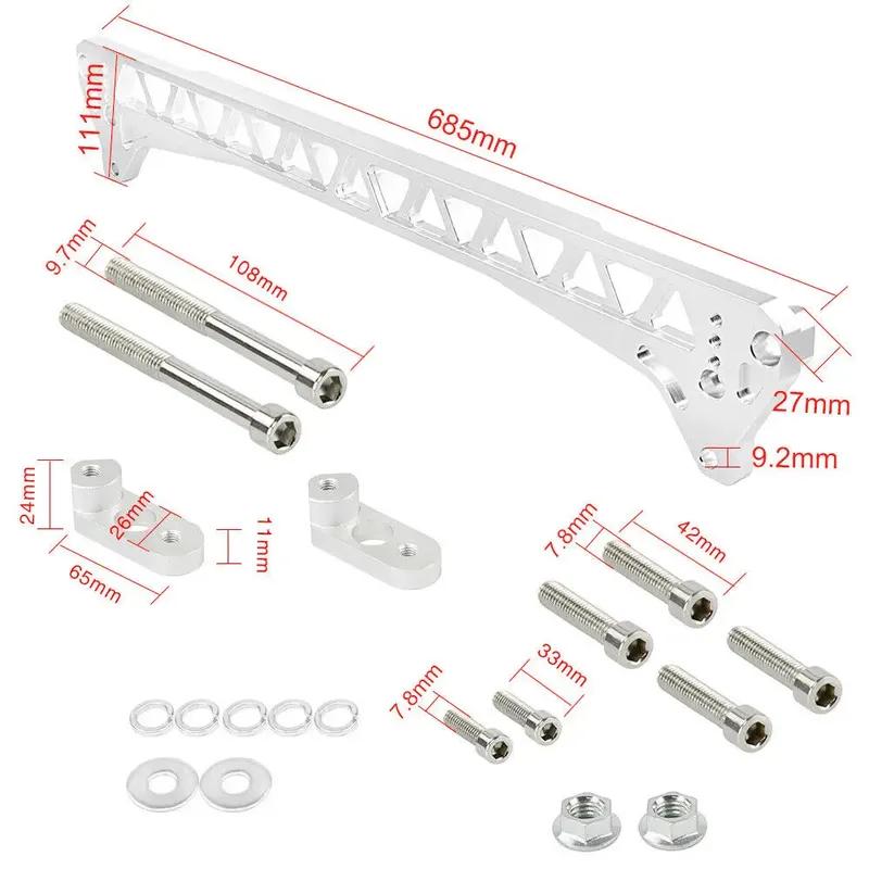 Silver Billet Machined Suspension Upgrade Kit For 92-95 Honda Civic EG Rear Lower Control Arms + Subframe Brace Billet