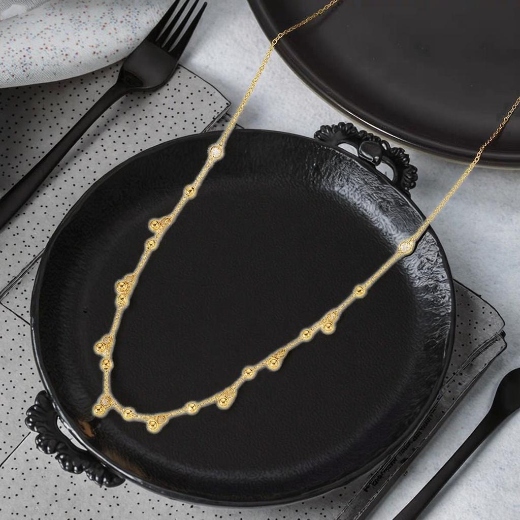 18k Temperament Luxury Tassel Necklace Luxurious and Noble Bean Necklaces Ins Cold Style Trendy Stainless Steel Jewelry
