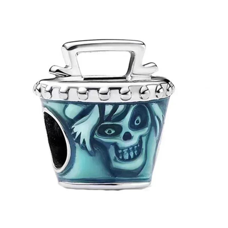 Halloween Copper Skull Charm Luminous Pumpkin Ghost Clown Bead Pendant Ring Necklace Bracelet Diy Jewelry Gift