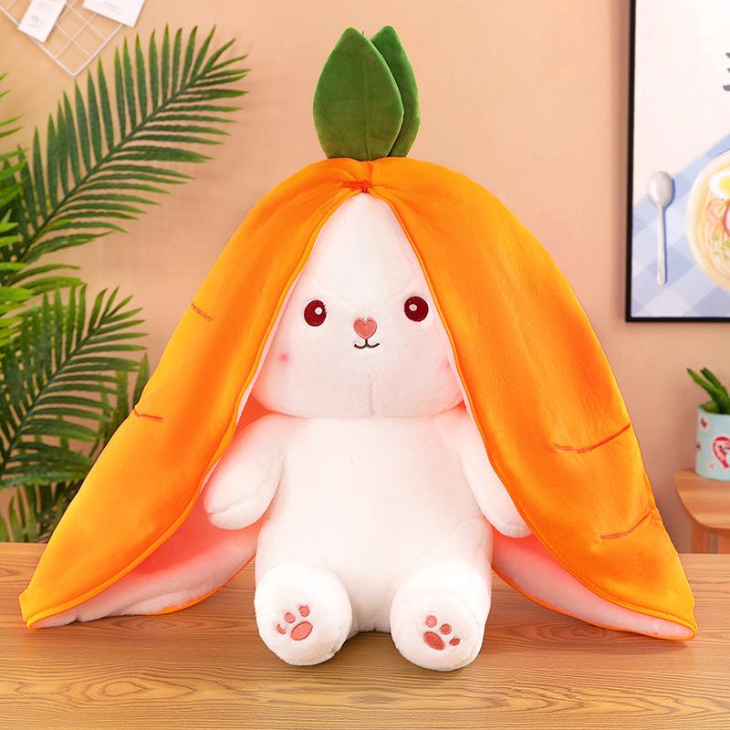 Strawberry Rabbit Plush Toy - Carrot Rabbit Cushion Doll, Perfect Children's Day Gift for Girlfriend