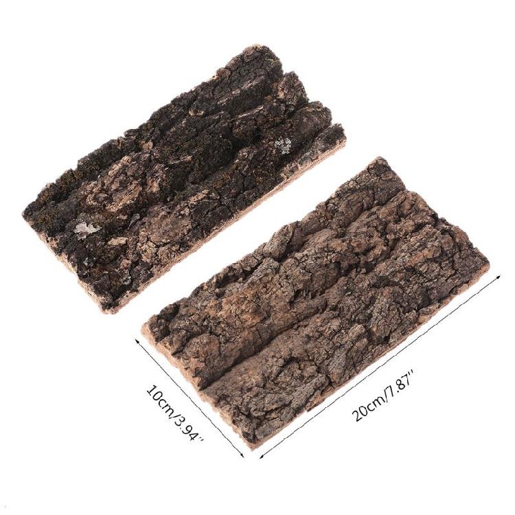 Natrual Flat Cork Bark Reptiles Terrariums Ornament for Water for Tank Terrarium