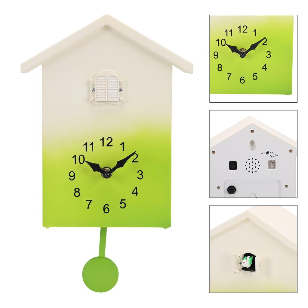 Cuckoo Clock with Cuckoo Bird Voices Modern Battery Operated Hourly Chiming Wall Clock for Study Living Room