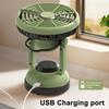 Ventilatore Portatile da Campeggio 1200mAh Ricaricabile con Gancio Appeso Piccolo Ventilatore da Soffitto per Tenda Camper Letto Auto