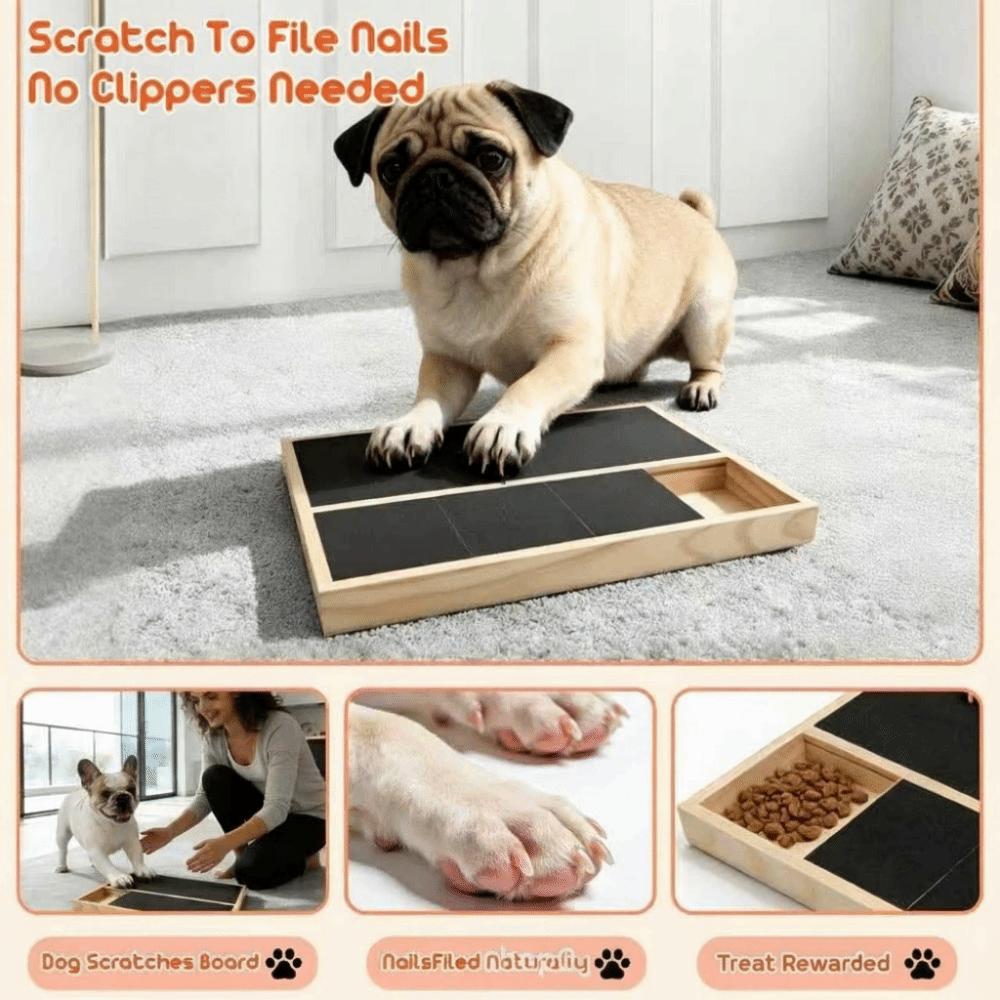 Wooden Dog Scratch Board Wear-resistant Nail Trim Pad Drawer Snack Box Pet Grooming