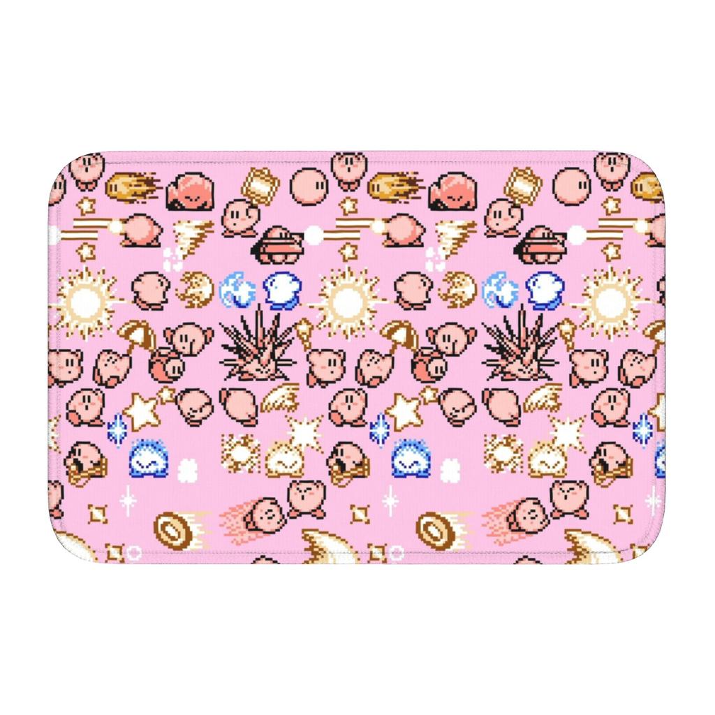 Kirbys Cartoon Game Floor Door Kitchen Bathroom Mat Anti-Slip Indoor  Doormat Garden Living Room Entrance Rug Carpet Footpad
