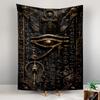 Tapestry Eye of Horus Black Gold Ankh Cat Pharaoh Poster Wall Art for Office
