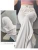 Pleated High Waist Fleece-Lined Wide Leg Pants for Women - Autumn Winter Slimming Plus Size Casual Wear