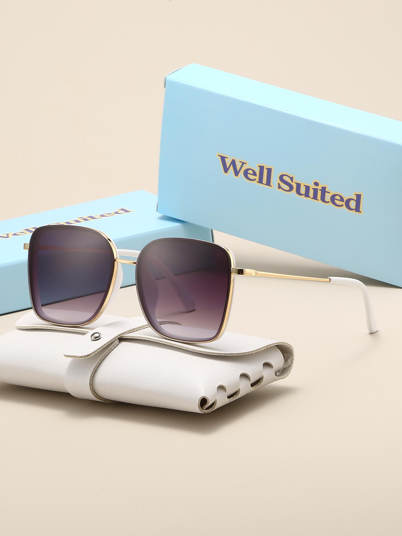 

Well Suited Classic Fashion Large Frame Rectangular Multi-Color Glasses Trendyy Fashion Glasses Boutique Independent Packaging