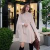 Autumn and Winter New French Celebrity Temperament Medium and Long Cape Woolen Shawl Woolen Coat Coat Women's Fashion