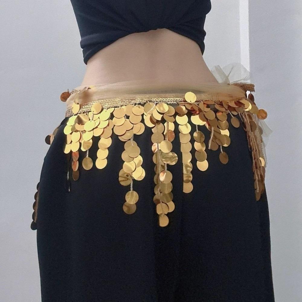 Long Tassel Belly Dance Hip Scarf Creative Hip Scarf Skirt Indian Costume Sequin Waist Chain  Women