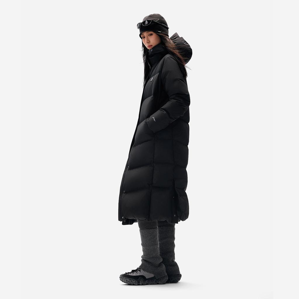 Li-Ning Windproof Water-Repellent Warm Anti-Static Hooded Down Jacket Women Outerwear AYMV408-2