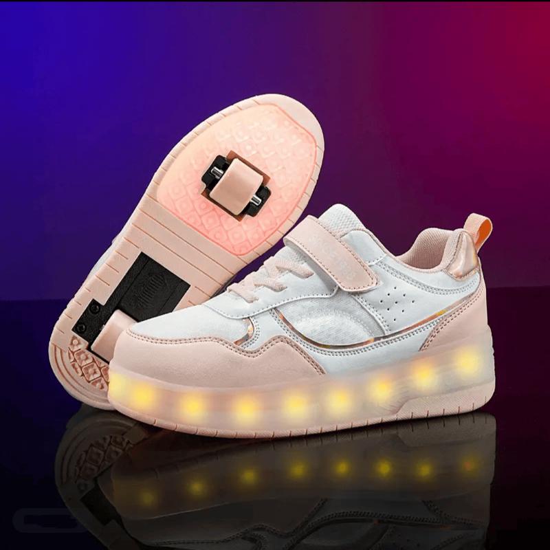 Kid's Luminous Sneaker Rubbing Shoes Children's Shoes Solid Milk Patch Charging Lamp Shoes Kids Glowing Sneakers