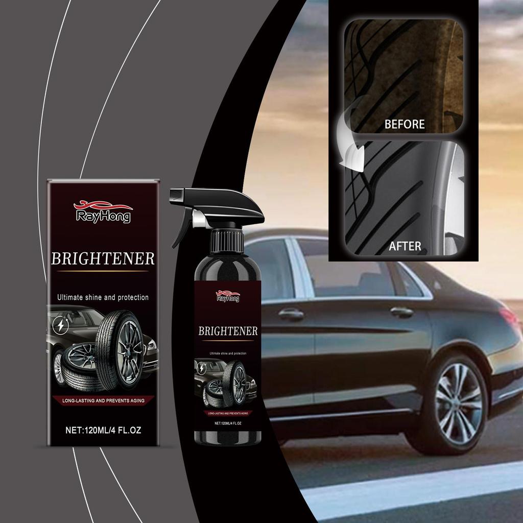 RAYHONG Car Tire Shine Spray Waterproof Anti-fouling Protective Polish Non-staining Lasting Renewal Care