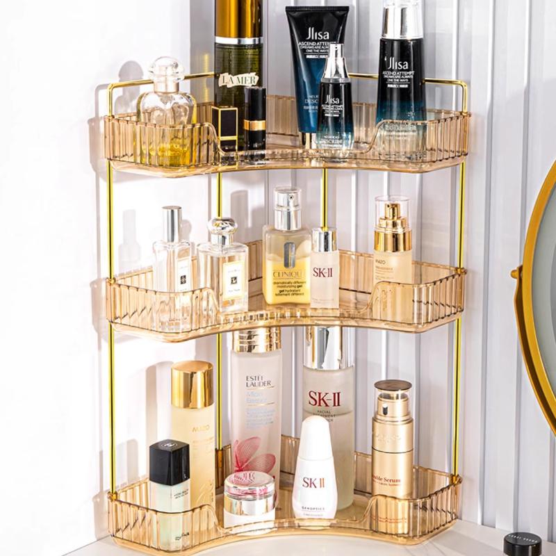 3-layer Corner Cosmetics Organizer Makeup Storage